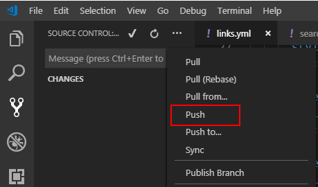 git push in VS code